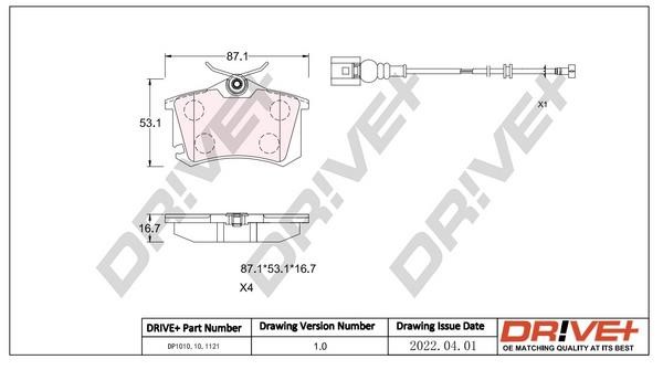 Dr!ve+ DP1010.10.1121 Brake Pad Set, disc brake DP1010101121