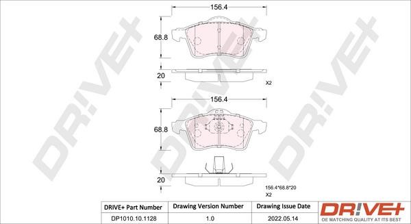 Dr!ve+ DP1010.10.1128 Brake Pad Set, disc brake DP1010101128