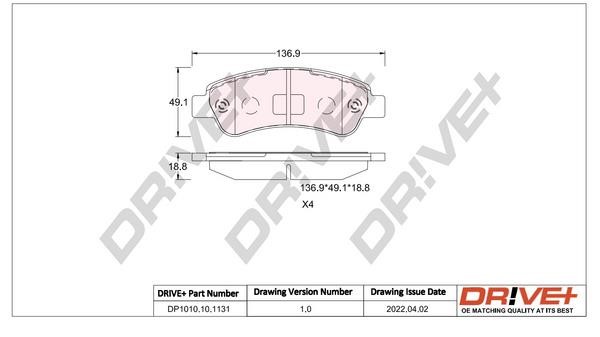 Dr!ve+ DP1010.10.1131 Brake Pad Set, disc brake DP1010101131