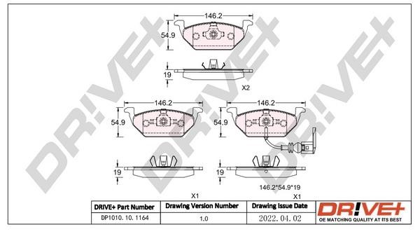 Dr!ve+ DP1010.10.1164 Brake Pad Set, disc brake DP1010101164