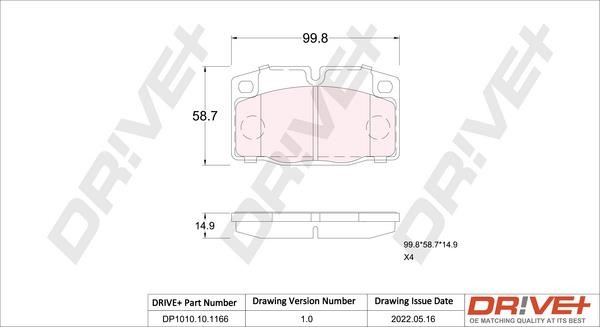 Dr!ve+ DP1010.10.1166 Brake Pad Set, disc brake DP1010101166