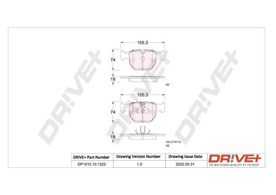 Dr!ve+ DP1010.10.1222 Brake pad set DP1010101222 DP1010101222 Dr!ve+ Brake pad set