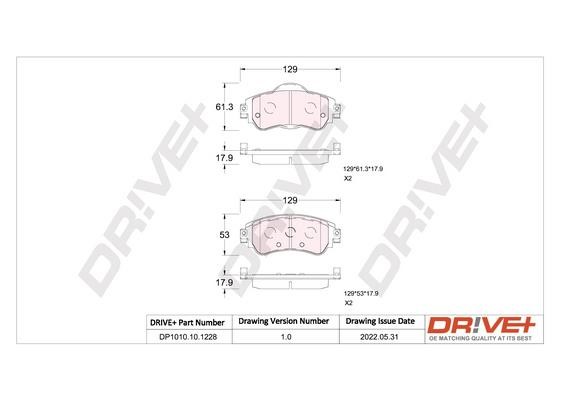 Dr!ve+ DP1010.10.1228 Brake pad set DP1010101228 DP1010101228 Dr!ve+ Brake pad set