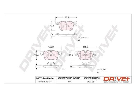 Dr!ve+ DP1010.10.1231 Brake pad set DP1010101231 DP1010101231 Dr!ve+ Brake pad set