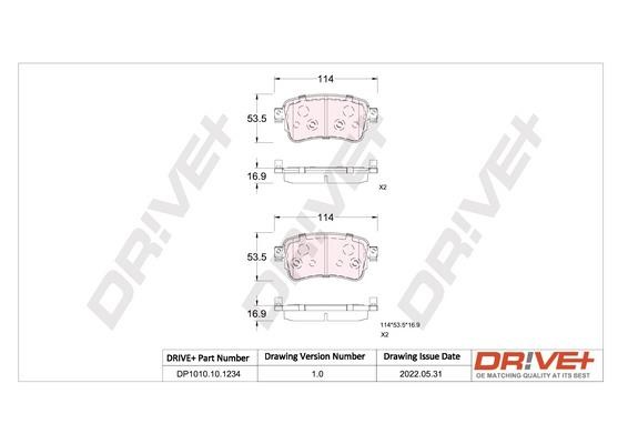 Brake pad kit Citroen Spacetourer: DP1010101234 Dr!ve+ Brake pad set