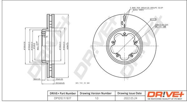 Dr!ve+ DP1010.11.1617 Front brake disc ventilated DP1010111617