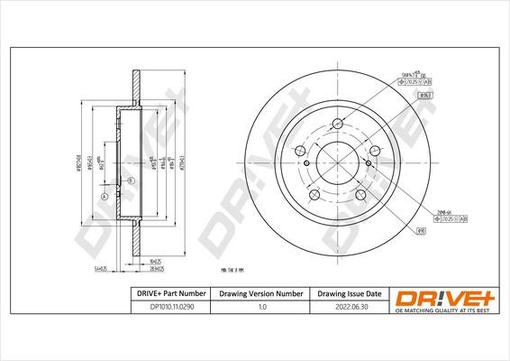 Dr!ve+ DP1010.11.0290 Rear brake disc, non-ventilated DP1010110290