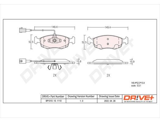 Dr!ve+ DP1010.10.1110 Brake Pad Set, disc brake DP1010101110