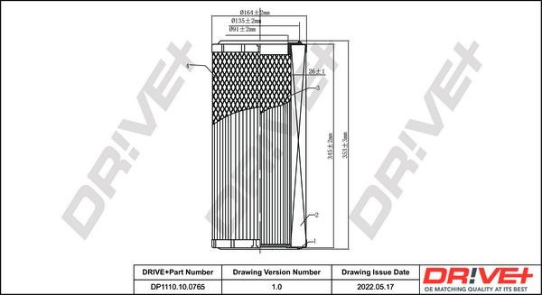 Dr!ve+ DP1110.10.0765 Air filter DP1110100765