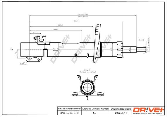 Struts Audi A1: DP1610100118 Dr!ve+ Shock absorber assy