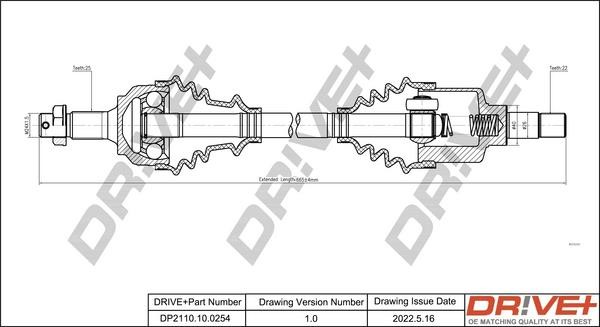 DP2110100254 Dr!ve+ Drive shaft