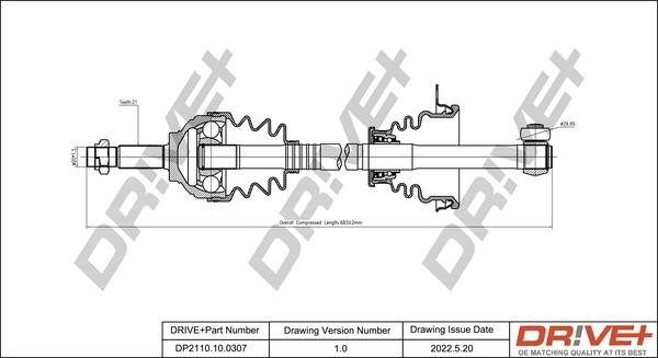 DP2110100307 Dr!ve+ Drive shaft