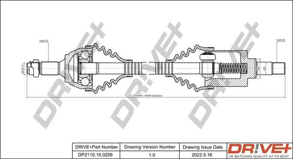 DP2110100259 Dr!ve+ Drive shaft