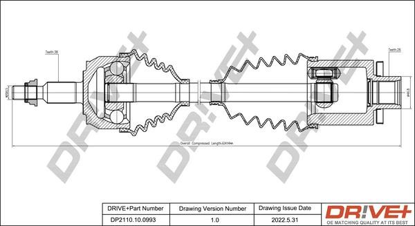 Dr!ve+ DP2110.10.0993 Drive shaft DP2110100993