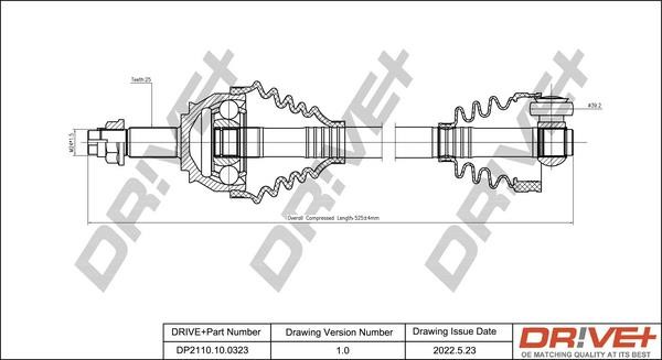 CV axle Fiat Stilo: DP2110100323 Dr!ve+ Drive shaft
