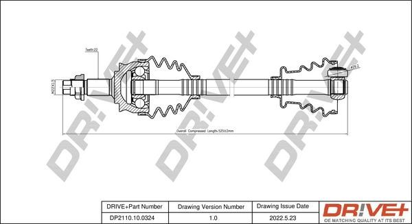 DP2110100324 Dr!ve+ Drive shaft
