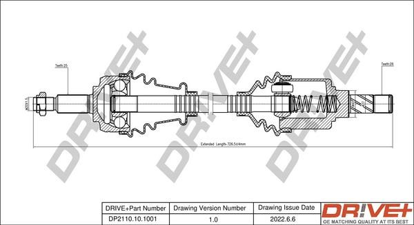 CV axle Renault Megane: DP2110101001 Dr!ve+ Drive shaft