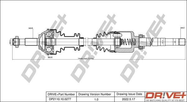 Dr!ve+ DP2110.10.0277 Drive shaft DP2110100277