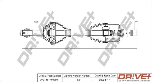 Driveshaft Citroen Jumper: DP2110100280 Dr!ve+ Drive shaft