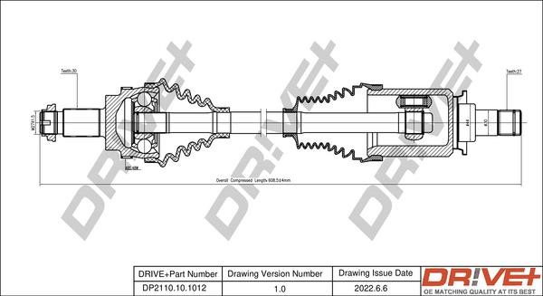 DP2110101012 Dr!ve+ Drive shaft