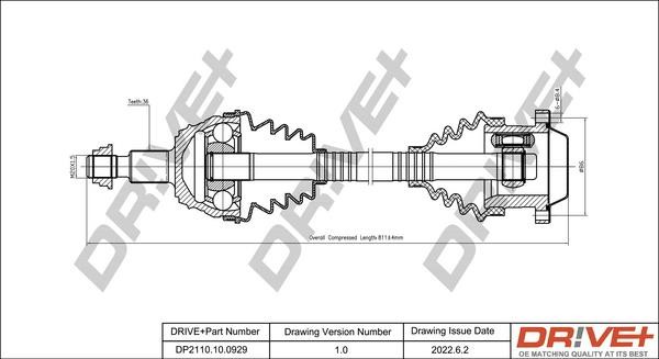 DP2110100929 Dr!ve+ Drive shaft