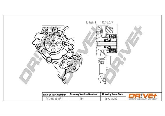 Car water pump Renault Logan: DP231010115 Dr!ve+ Water Pump, engine cooling