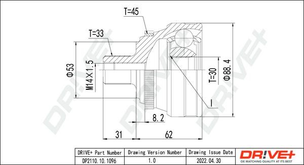 Dr!ve+ DP2110.10.1096 Joint kit, drive shaft DP2110101096