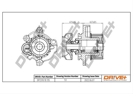 Dr!ve+ DP2310.10.135 Water Pump, engine cooling DP231010135 DP231010135 Dr!ve+ Water Pump, engine cooling