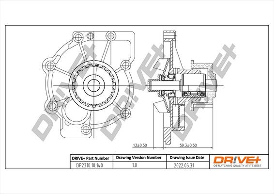 Water pump for engine Volvo XC60: DP231010140 Dr!ve+ Water Pump, engine cooling