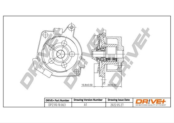 Water pump for engine Fiat Marea: DP231010063 Dr!ve+ Water Pump, engine cooling