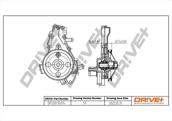 Car water pump Renault 21: DP231010074 Dr!ve+ Water Pump, engine cooling
