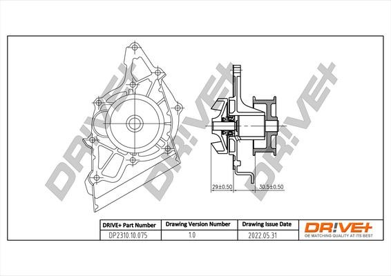 Dr!ve+ DP2310.10.075 Water Pump, engine cooling DP231010075 DP231010075 Dr!ve+ Water Pump, engine cooling