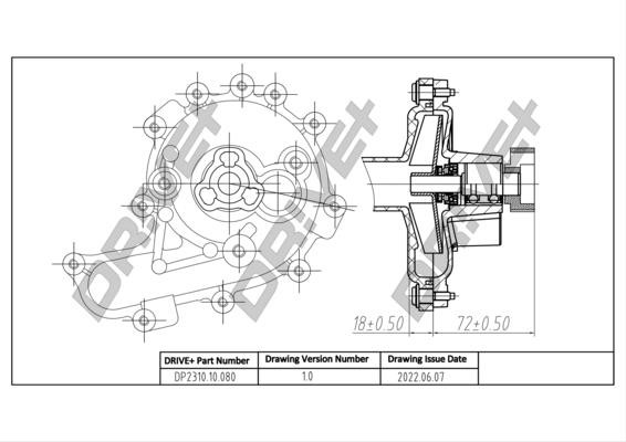 Dr!ve+ DP2310.10.080 Water Pump, engine cooling DP231010080 DP231010080 Dr!ve+ Water Pump, engine cooling