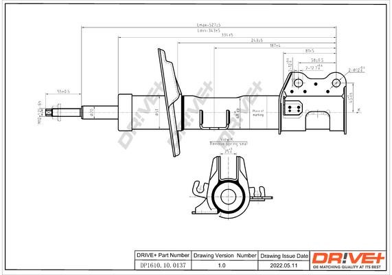 Struts Opel Corsa E: DP1610100137 Dr!ve+ Shock absorber assy