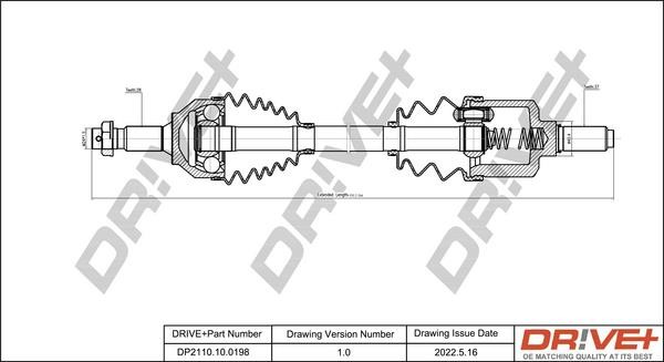 CV axle Citroen C6: DP2110100198 Dr!ve+ Drive shaft