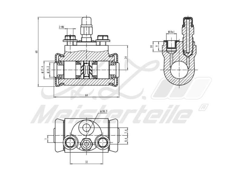 Wheel Brake Cylinder A.Z. Meisterteile AZMT-44-111-1071