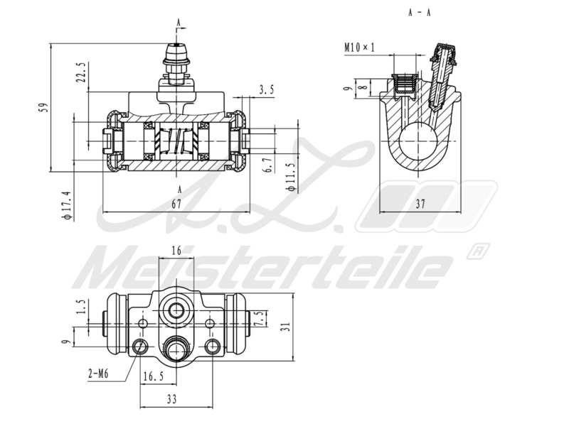 A.Z. Meisterteile AZMT-44-111-1146 Wheel Brake Cylinder AZMT441111146