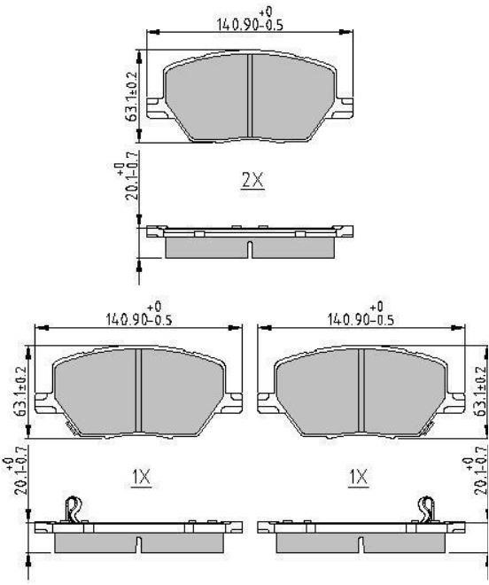 DB511278 Danblock Brake pad set