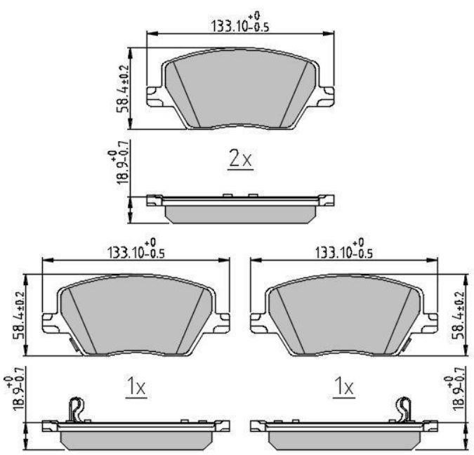 DB511325 Danblock Brake pad set