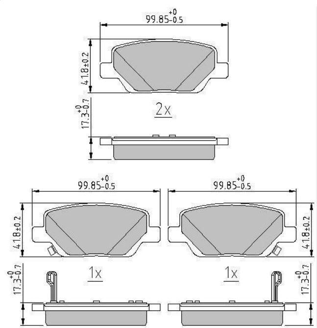 DB511326 Danblock Brake pad set