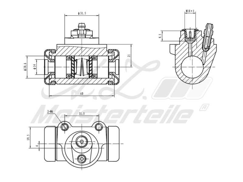 Wheel Brake Cylinder A.Z. Meisterteile AZMT-44-111-1025