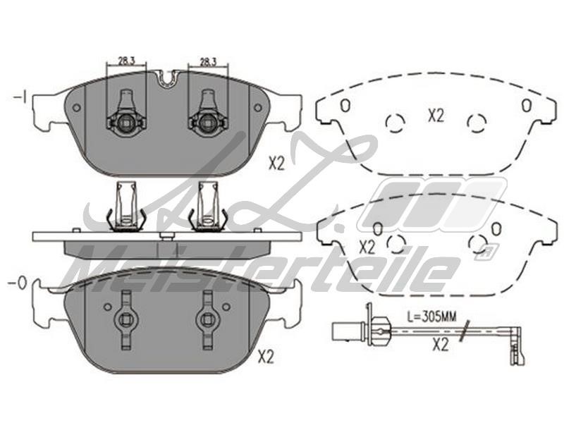 A.Z. Meisterteile AZMT-44-022-2226 Brake Pad Set, disc brake AZMT440222226