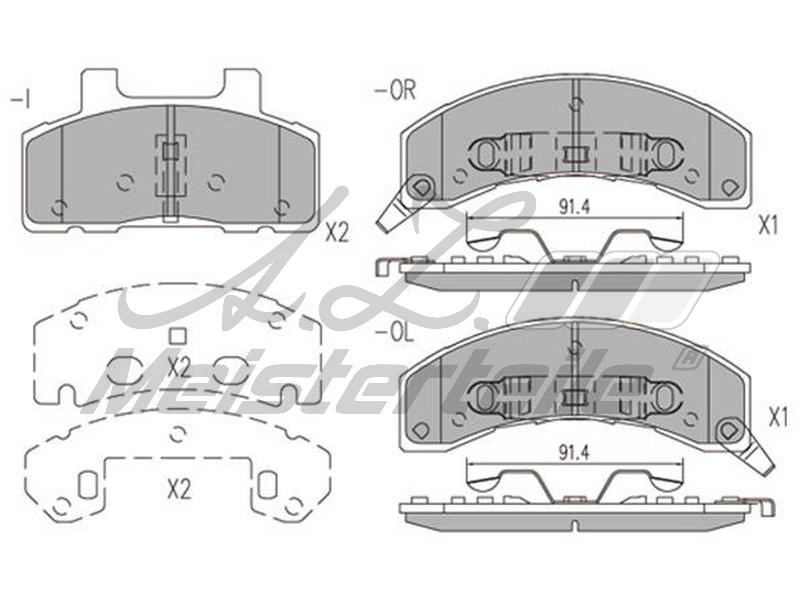 A.Z. Meisterteile AZMT-44-022-2327 Brake Pad Set, disc brake AZMT440222327