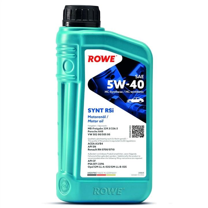 Engine oil ROWE HIGHTEC SYNT RSi 5W-40, 1L Rowe 20068-0010-99