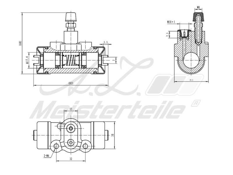 Wheel Brake Cylinder A.Z. Meisterteile AZMT-44-111-1053