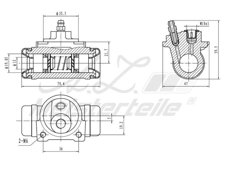 Wheel Brake Cylinder A.Z. Meisterteile AZMT-44-111-1013