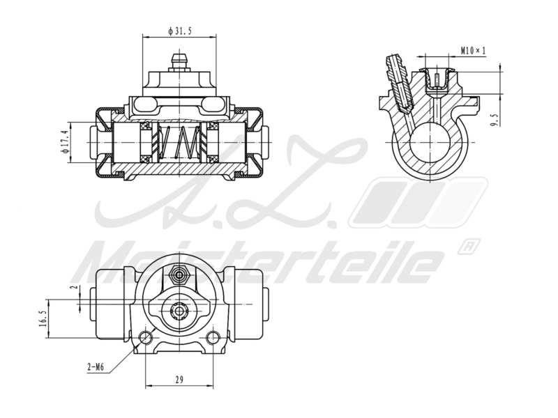 Wheel Brake Cylinder A.Z. Meisterteile AZMT-44-111-1023