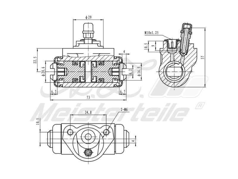 Wheel Brake Cylinder A.Z. Meisterteile AZMT-44-111-1018