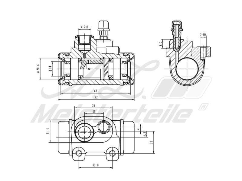 A.Z. Meisterteile AZMT-44-111-1089 Wheel Brake Cylinder AZMT441111089