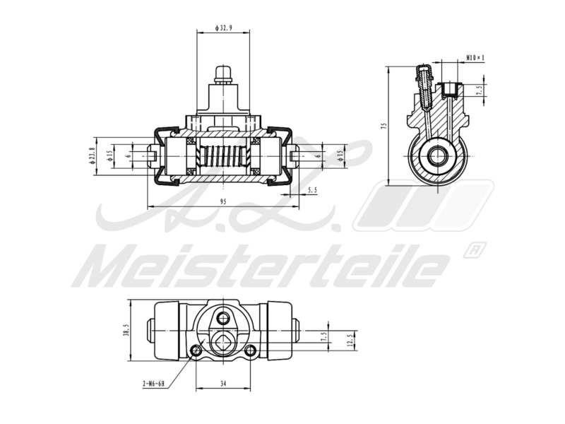 A.Z. Meisterteile AZMT-44-111-1129 Wheel Brake Cylinder AZMT441111129